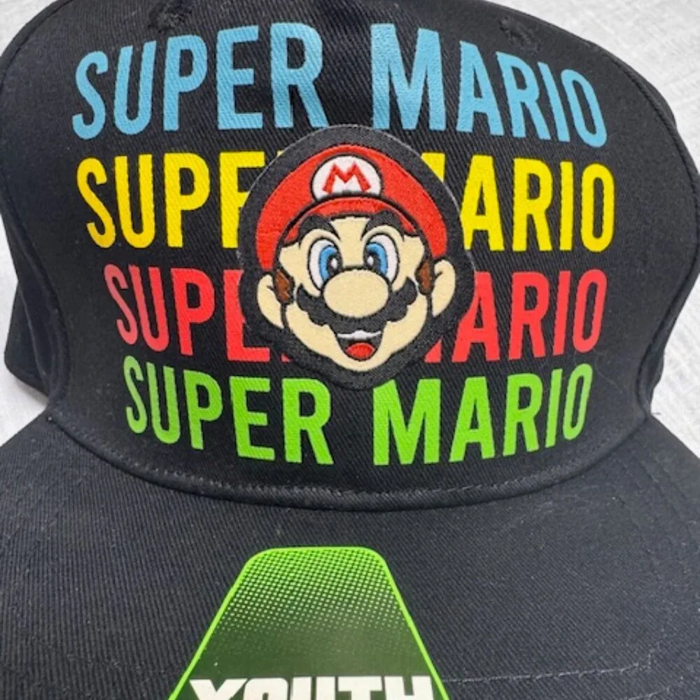 Super Mario Brothers Youth Boys Adjustable Snapback Cap Hat OSFM NEW